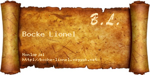 Bocke Lionel névjegykártya